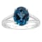 10x8mm Oval London Blue Topaz Rhodium Over Sterling Silver Ring