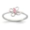 Sterling Silver Polished Pink Cubic Zirconia Butterfly Children's Ring