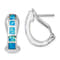 Rhodium Over Sterling Silver Polished Blue Created Opal Inlay J-Hoop Earrings
