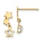 14K Yellow Gold Children's Star Dangle Earrings with Cubic Zirconia