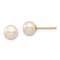 14K Yellow Gold 6-7mm White Round Freshwater Cultured Pearl Stud Post Earrings