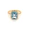 Rectangular Octagonal Sky Blue Topaz and Cubic Zirconia 14K Yellow Gold
Over Sterling Silver Ring
