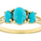 Turquoise And White Zircon Three-Stone Ring In 18K Gold Over Sterling
Silver 0.43ctw