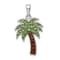 Rhodium Over Sterling Silver Polished Crystal Palm Tree Pendant
