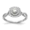 Rhodium Over 14K White Gold Lab Grown Diamond Double Halo Engagement
Ring 0.74ctw