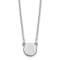 Rhodium Over Sterling Silver Tiny Circle Block Letter B Initial Necklace