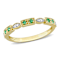 Emerald and Diamond 10K Yellow Gold Ring 0.14ctw