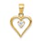10k Yellow Gold Cubic Zirconia Heart Charm