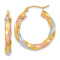 14k Yellow Gold and Rhodium Over 14k Yellow Gold Polished Diamond-cut 1
1/16" Twist Hoop Earrings