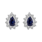 0.70ctw Sapphire and Diamond Earring in 14k White Gold