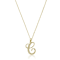 10K Yellow Gold Script White Diamond Initial Letter  C Pendant With
Chain, 0.02ctw