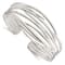 Sterling Silver Polished Multi-strand Cuff Bracelet