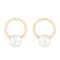 White Cultured Freshwater Pearl 14k Yellow Gold Earrings 7-7.5mm