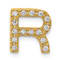 14K Yellow Gold Diamond Letter R Initial Charm