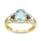 Aquamarine and Sapphire with Diamond Accent 10K Yellow Gold Ring 1.81ctw