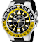 Invicta Aviator 52mm Black Dial Yellow Bezel Black Silicone Strap Quartz Watch