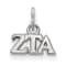Rhodium Over Sterling Silver LogoArt Zeta Tau Alpha Extra Small Pendant