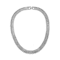 Linear Pave CZ Statement Necklace In White Rhodium Over Brass