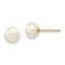 10k Yellow Gold 6-7mm White Button Freshwater Cultured Pearl Stud Earrings