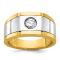 10K Two-tone Yellow and White Gold Men's Polished, Satin and Grooved A
Diamond Ring 0.50ctw