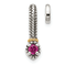 Rhodium Over Sterling Silver Antiqued with 14k Accent Polish Created
Ruby Chain Slide Pendant