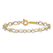 14k Two-tone Gold Oval and Diamond-Cut Circle Bracelet