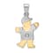 14k Yellow Gold and 14k White Gold Diamond Kid Pendant