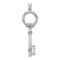 Rhodium Over 14k White Gold Diamond Circle Key Pendant