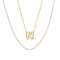 CZ Initial N Tennis Necklace And Pendant Set In 14K Gold Over Brass 4.05ctw