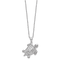 Rhodium Over Sterling Silver Turtle Ash Holder 18 Inch Necklace