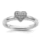 Sterling Silver Stackable Expressions Heart Diamond Ring 0.05ctw
