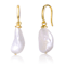 Pear Shape Freshwater Pearl Drop Earrings In 14K Gold Over Sterling Silver