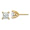 Princess Cut White Lab-Grown Diamond G-H SI 14k Yellow Gold 4-Prong Stud
Earrings 2.00ctw