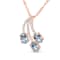 Oval Aquamarine and Cubic Zirconia 18K Rose Gold Over Sterling Silver
Pendant with chain, 2.01ctw