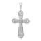 Rhodium Over 14K White Gold A Diamond Passion Cross Pendant