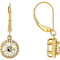 Diamond Simulant And Sapphire Drop Earrings In 18K Gold Over Sterling Silver