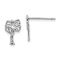 Rhodium Over 14k White Gold Textured Palm Tree Stud Earrings