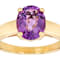Amethyst Oval Solitaire Ring In 18K Gold Over Sterling Silver 2.16ct