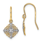 14K Yellow Gold and Rhodium Over 14K Yellow Gold Fancy Filigree Dangle Earrings