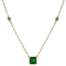 Green Onyx Station Necklace In 18K Gold Over Sterling Silver