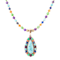 Barse Jewelry Blue Composite Turquoise With Multi-Gemstone Gold Tone
Concho Necklace