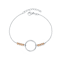 Two-Tone Halo Station Bracelet In Sterling Silver And 18K Rose Gold Over
Sterling Silver