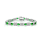 Emerald Color CZ Tennis Bracelet In Sterling Silver