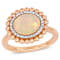 Ethiopian Opal Blue and Diamond 14K Rose Gold Ring 2.09ctw