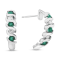 0.76ctw Emerald and Diamond J-Hoop Earrings in 14k White Gold