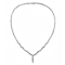 Princess-Cut CZ Zigzag Chain Necklace In Sterling Silver