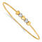 14k Two-tone Gold Polished Diamond-Cut Hearts Slip-On Bangle