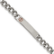 Stainless Steel Polished with Red Enamel 8-inch Medical ID Bracelet