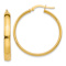 14k Yellow Gold 1" Polished Hoop Earrings