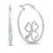 Sterling Silver Clover Heart Hoop Earrings